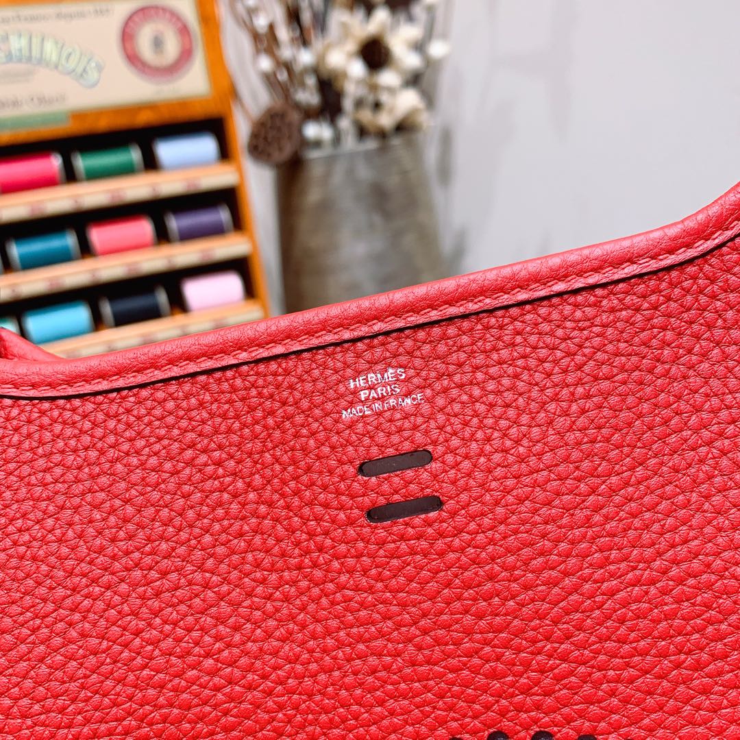 에르메스 미니 에블린16 로즈 은장 끌레망스 가죽